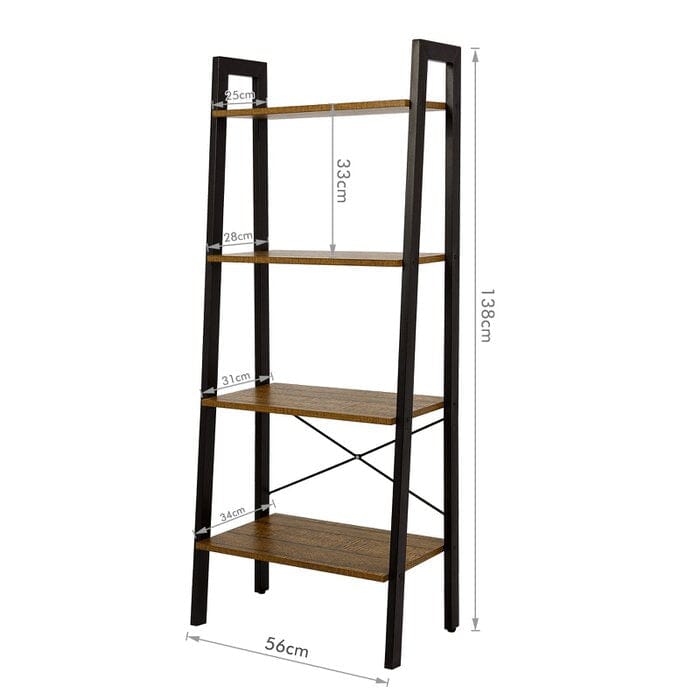 Multifunctionele ladderplank, antieke houtnerfkleur K-SAG HOME BV 