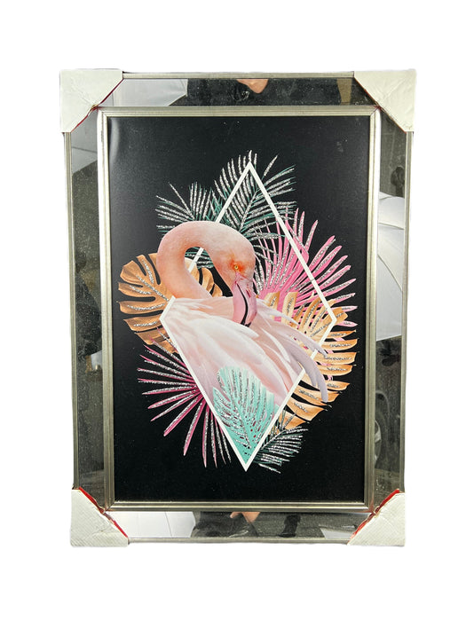 Schilderij - Pink Flamingo met kader 50x70 K-SAG HOME BV 