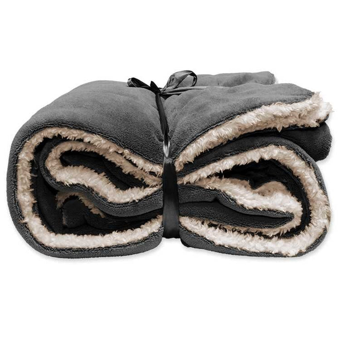 Unique Living - Lars coral fleece/suede plaid 150x200cm dark grey K-SAG HOME BV 