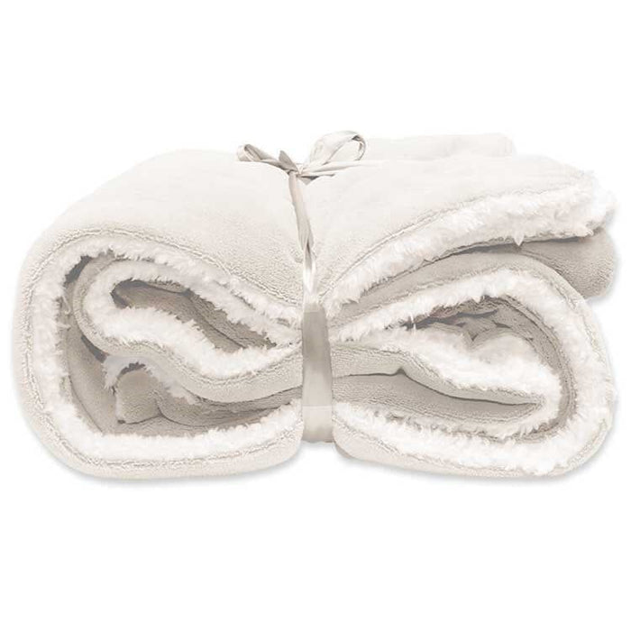 Unique Living - Lars coral fleece/suede plaid 150x200cm dove white K-SAG HOME BV 